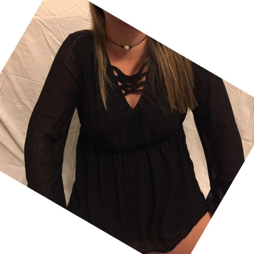 Sassy Chiffon Bell Sleeved Blouse